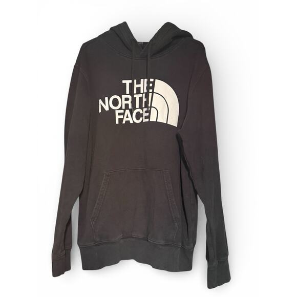 The North Face Men's Black Pullover Hoodie L Hooded Kangaroo Pocket Graphic - Picture 2 of 4